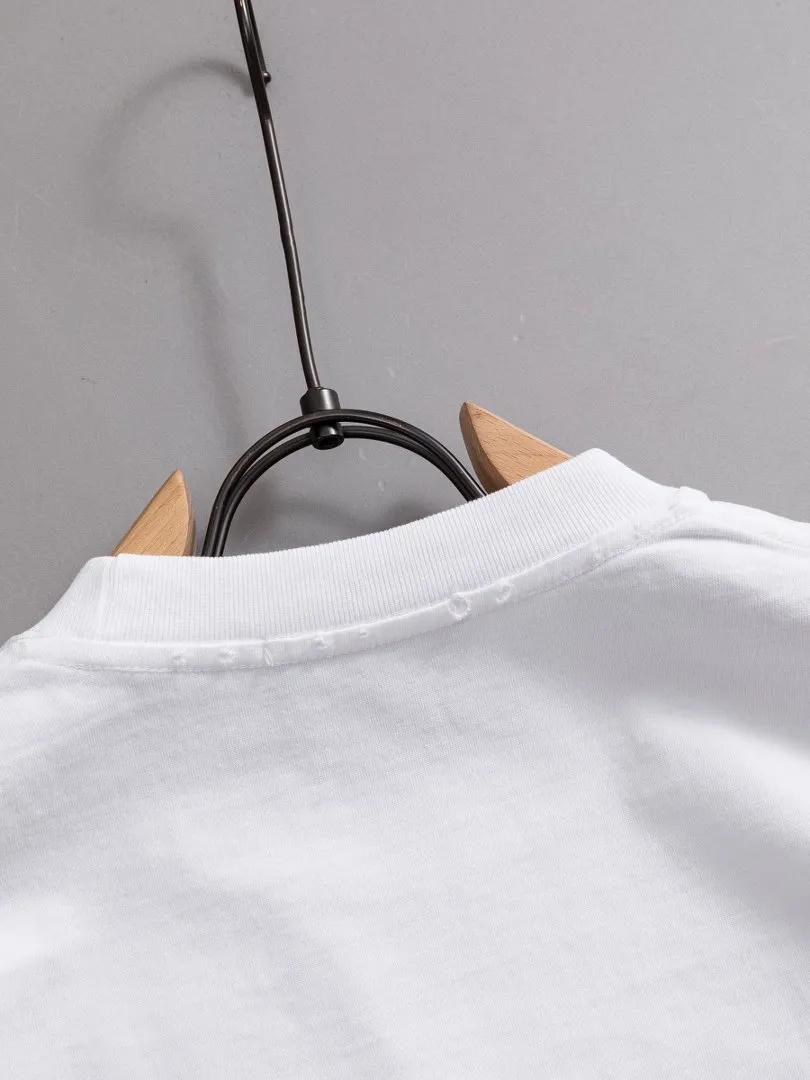 P100✨🔥 [balenciaga] 2026FW short-sleeved T-shirt Premium 26s double yarn 300g fabric, washed with Ma Liang distressed process Color: washed black, washed white, washed Khaki Size: S M L XL 2XL